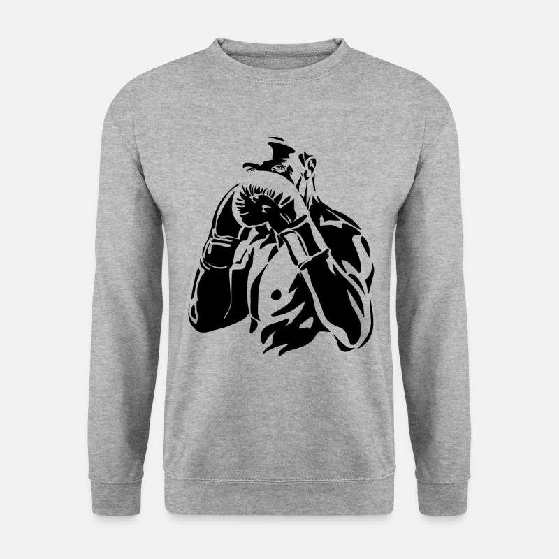 Boxen, Kampfsport, Boxtraining - Unisex Pullover - Weißgrau meliert