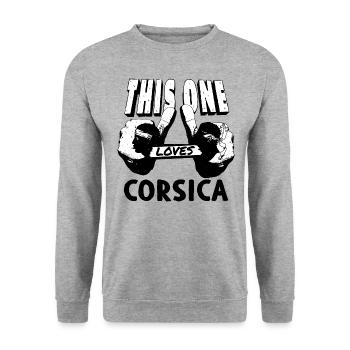 Corsica flag Corsica Flag Corsica Corsican - Unisex Sweatshirt - salt & pepper - Front - Alina (178cm) & Michal (187cm)