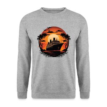 Sunset cruise - Unisex Sweatshirt - salt & pepper - Front - Alina (178cm) & Michal (187cm)