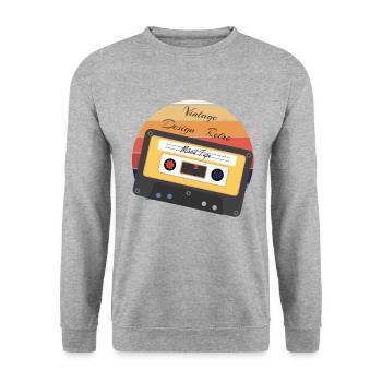 Vintage Retro Audio Cassette - Unisex Sweatshirt - salt & pepper - Front - Alina (178cm) & Michal (187cm)
