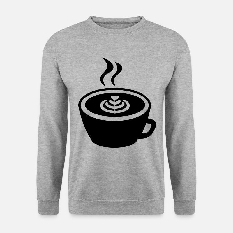 Kaffee Icon - Unisex Pullover - Weißgrau meliert