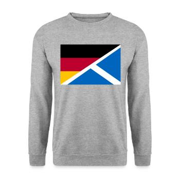 Deutschland Schottland Flagge - Unisex Pullover - Weißgrau meliert - Vorne - Alina (178cm) & Michal (187cm)