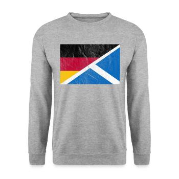Drapeau de l’Ecosse Allemagne Vintage - Sweat-shirt Unisexe - gris chiné - Devant - Alina (178cm) & Michal (187cm)
