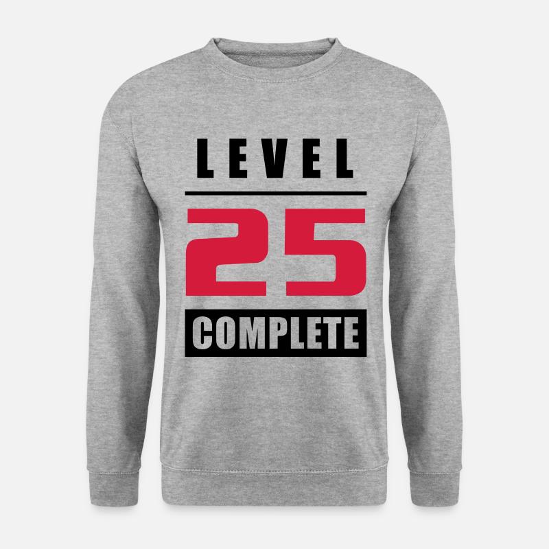 Level 25 - Fertig - Unisex Pullover - Weißgrau meliert
