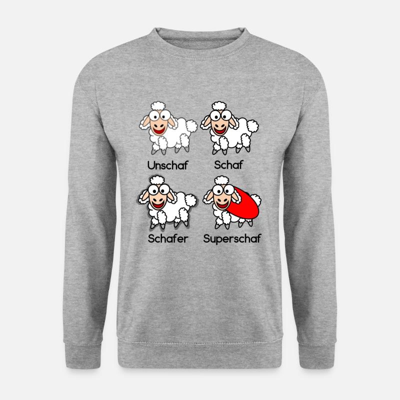Unschaf Schaf Schafer Superschaf #Schafmania - Unisex Pullover - Weißgrau meliert