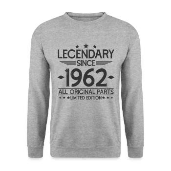 Légendaire né depuis 1962 anniversaire - Sweat-shirt Unisexe - gris chiné - Devant - Alina (178cm) & Michal (187cm)