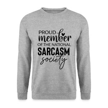 Fier membre de la National Sarcasm Society - Sweat-shirt Unisexe - gris chiné - Devant - Alina (178cm) & Michal (187cm)