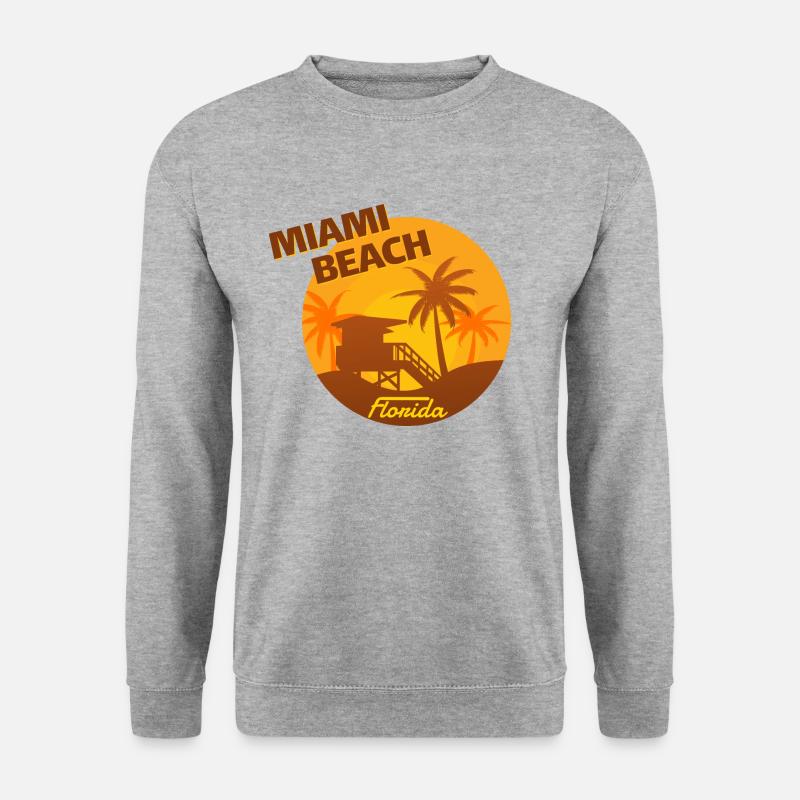 Miami Beach Florida - Unisex Pullover - Weißgrau meliert