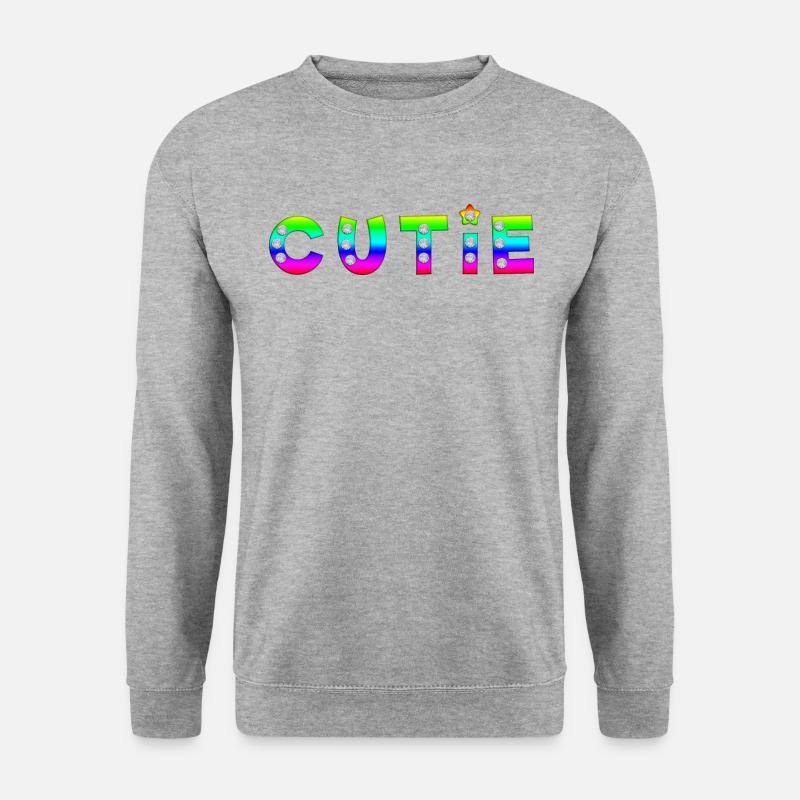Cutie Quote Grafik - Unisex Pullover - Weißgrau meliert