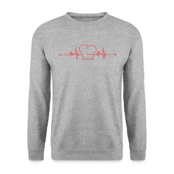 Boiling heartbeat for cooking lovers - Unisex Sweatshirt - salt & pepper - Front - Alina (178cm) & Michal (187cm)