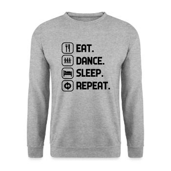 Eat Dance Sleep Repeat - Sweat-shirt Unisexe - gris chiné - Devant - Alina (178cm) & Michal (187cm)