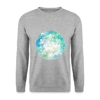 Celtic SYMBOLS - Metatron - Celts - Unisex Sweatshirt - salt & pepper - Front - Alina (178cm) & Michal (187cm)