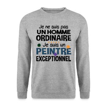 Peintre Peinture Artiste Humour Métier Cadeau - Sweat-shirt Unisexe - gris chiné - Devant - Alina (178cm) & Michal (187cm)