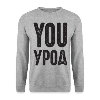 Vous flippez ! Dire en russe Russak Russie - Sweat-shirt Unisexe - gris chiné - Devant - Alina (178cm) & Michal (187cm)