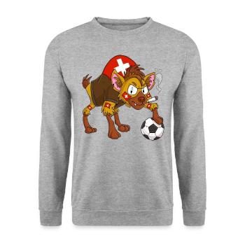 Hyena Fan Switzerland - Unisex Sweatshirt - salt & pepper - Front - Alina (178cm) & Michal (187cm)