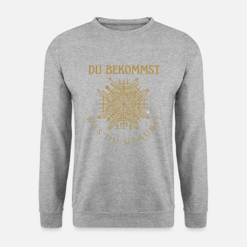 Wegweiser RUNEN viking CELTIC - VEGVISIR - Unisex Pullover - Weißgrau meliert