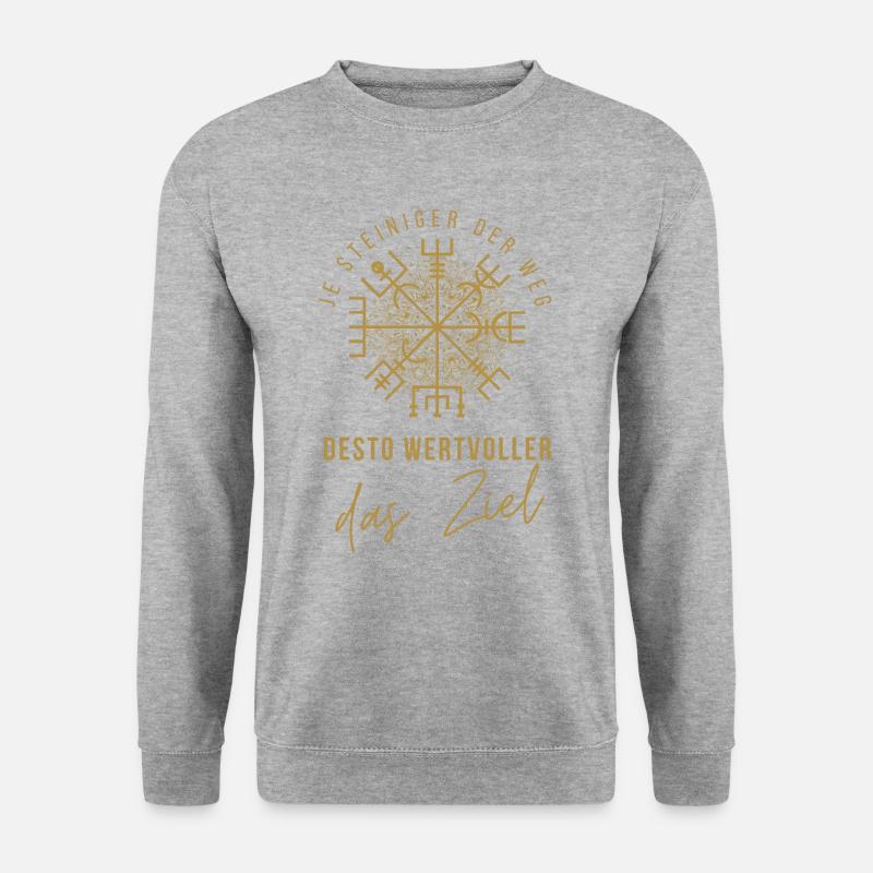 Wegweiser RUNEN - VEGVISIR - Unisex Pullover - Weißgrau meliert