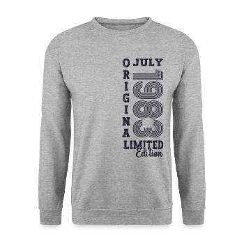40th Birthday Man Original July Vintage 1983 - Unisex Sweatshirt - salt & pepper - Front - Alina (178cm) & Michal (187cm)