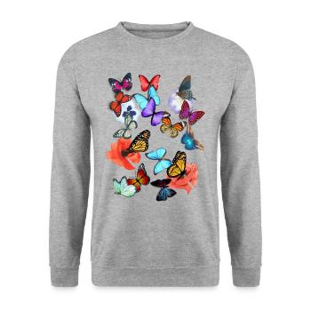 Der Sommer ruft - Unisex Pullover - Weißgrau meliert - Vorne - Alina (178cm) & Michal (187cm)