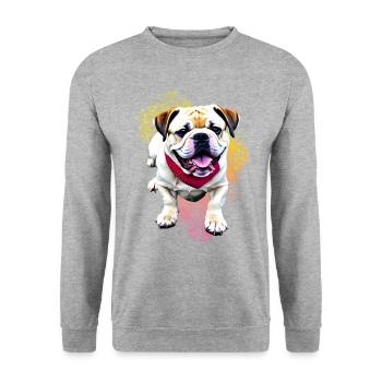 Dog Sayings Dog Dogs Bulldog - Unisex Sweatshirt - salt & pepper - Front - Alina (178cm) & Michal (187cm)