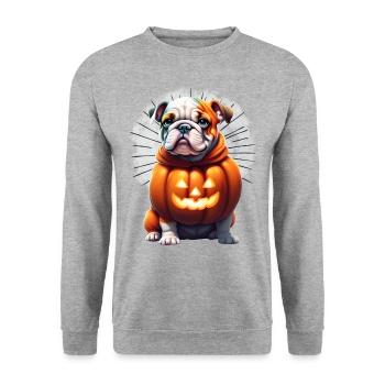 Bouledogue Halloween chien CHIENS - Sweat-shirt Unisexe - gris chiné - Devant - Alina (178cm) & Michal (187cm)