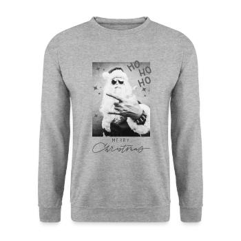 HO HO HO Merry Christmas (2) - Unisex Pullover - Weißgrau meliert - Vorne - Alina (178cm) & Michal (187cm)
