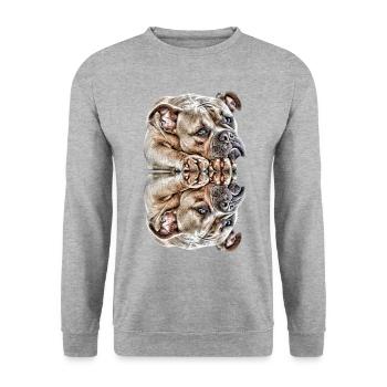 Dictons de chien Chien Chiens Bouledogue - Sweat-shirt Unisexe - gris chiné - Devant - Alina (178cm) & Michal (187cm)