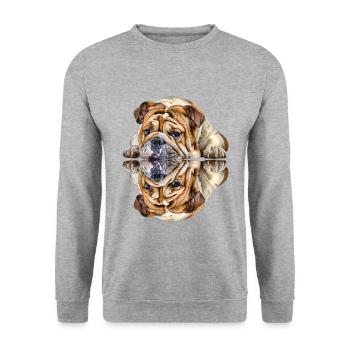 Dictons de chien Chien Chiens Bouledogue - Sweat-shirt Unisexe - gris chiné - Devant - Alina (178cm) & Michal (187cm)