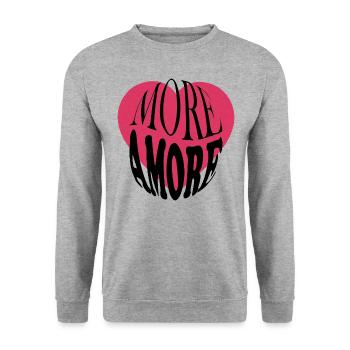 Amore - Love - Unisex Sweatshirt - salt & pepper - Front - Alina (178cm) & Michal (187cm)