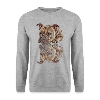 Bouledogue Vieux Bouledogue Anglais Chien Chiens - Sweat-shirt Unisexe - gris chiné - Devant - Alina (178cm) & Michal (187cm)