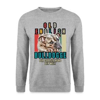 Bouledogue Vieux Bouledogue Anglais Chien Chiens - Sweat-shirt Unisexe - gris chiné - Devant - Alina (178cm) & Michal (187cm)