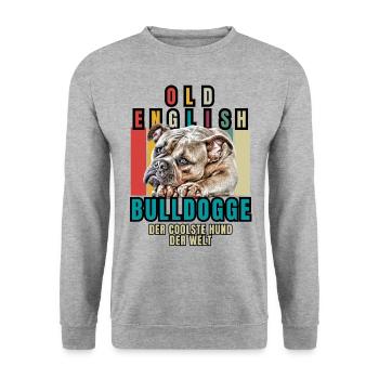 Bouledogue Vieux Bouledogue Anglais Chien Chiens - Sweat-shirt Unisexe - gris chiné - Devant - Alina (178cm) & Michal (187cm)