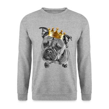 Bouledogue Vieux Bouledogue Anglais Chien Chiens - Sweat-shirt Unisexe - gris chiné - Devant - Alina (178cm) & Michal (187cm)