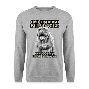 VIEUX BOULEDOGUE ANGLAIS CHIEN CHIEN CHIENS BOULEDOGUES - Sweat-shirt Unisexe - gris chiné - Devant - Alina (178cm) & Michal (187cm)