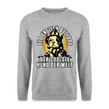 VIEUX BOULEDOGUE ANGLAIS CHIEN CHIENS - Sweat-shirt Unisexe - gris chiné - Devant - Alina (178cm) & Michal (187cm)