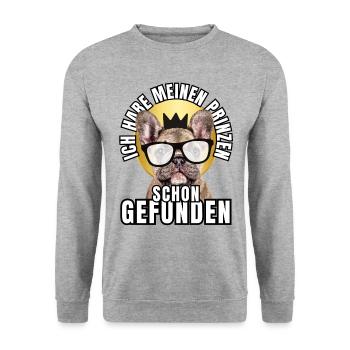 PRINCES FOUND - BULLDOG chien CHIENS - Sweat-shirt Unisexe - gris chiné - Devant - Alina (178cm) & Michal (187cm)