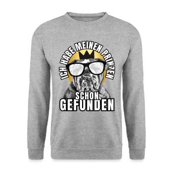 PRINCES FOUND - BULLDOG chien CHIENS - Sweat-shirt Unisexe - gris chiné - Devant - Alina (178cm) & Michal (187cm)