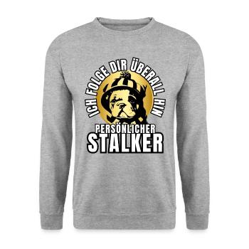 PERSONAL STALKER BULLDOG DOG DOGS - Unisex Sweatshirt - salt & pepper - Front - Alina (178cm) & Michal (187cm)