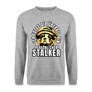 PERSONAL STALKER BULLDOG DOG DOGS - Unisex Sweatshirt - salt & pepper - Front - Alina (178cm) & Michal (187cm)