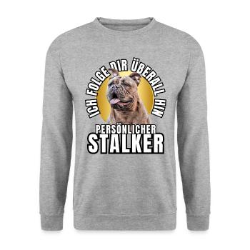 PERSONAL STALKER BULLDOG DOG DOGS - Unisex Sweatshirt - salt & pepper - Front - Alina (178cm) & Michal (187cm)