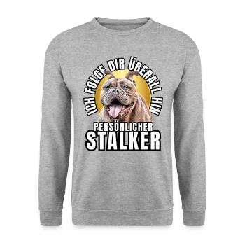 PERSONAL STALKER BULLDOG DOG DOGS - Unisex Sweatshirt - salt & pepper - Front - Alina (178cm) & Michal (187cm)