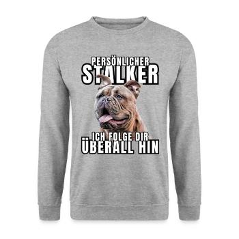 CHIEN DE CHASSE PERSONNEL CHIEN BOULEDOGUE - Sweat-shirt Unisexe - gris chiné - Devant - Alina (178cm) & Michal (187cm)