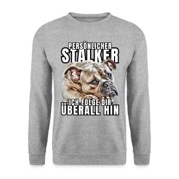 CHIEN DE CHASSE PERSONNEL CHIEN BOULEDOGUE - Sweat-shirt Unisexe - gris chiné - Devant - Alina (178cm) & Michal (187cm)
