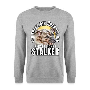 CHIEN DE CHASSE PERSONNEL CHIEN BOULEDOGUE - Sweat-shirt Unisexe - gris chiné - Devant - Alina (178cm) & Michal (187cm)