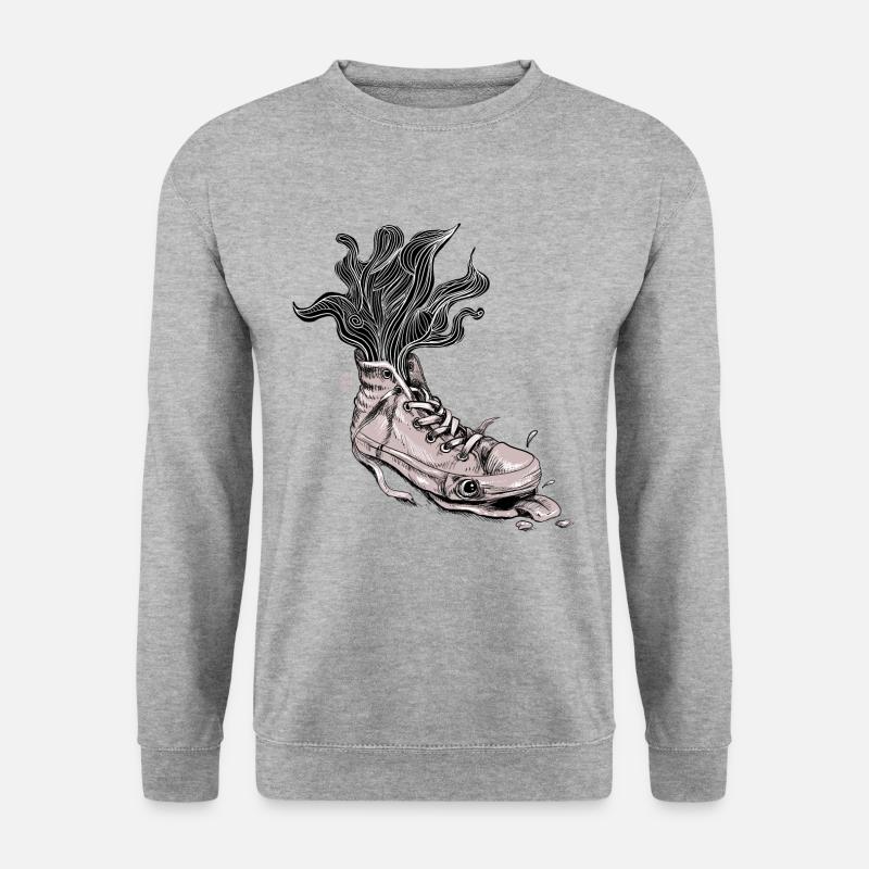 Müder Sneaker - Unisex Pullover - Weißgrau meliert
