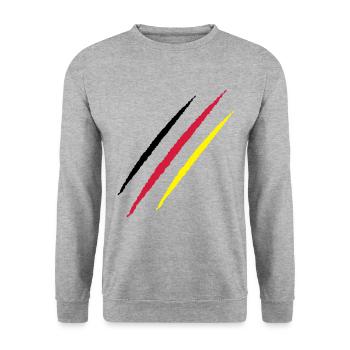 scratch germany scratch traces claw - Unisex Sweatshirt - salt & pepper - Front - Alina (178cm) & Michal (187cm)