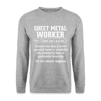 Definition of the sheet metal worker - welder - Unisex Sweatshirt - salt & pepper - Front - Alina (178cm) & Michal (187cm)