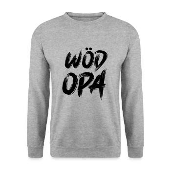 Wöd Opa Österreich Oma tolle Oma beste Oma - Unisex Pullover - Weißgrau meliert - Vorne - Alina (178cm) & Michal (187cm)