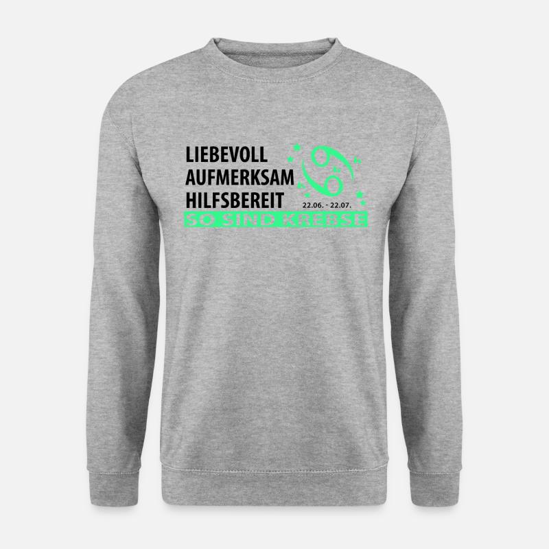 Sternzeichen Krebs - Eigenschaften - Unisex Pullover - Weißgrau meliert