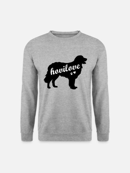 Hovilove Hovawart Hund Hundebesitzer Hundemensch - Unisex Pullover - Weißgrau meliert